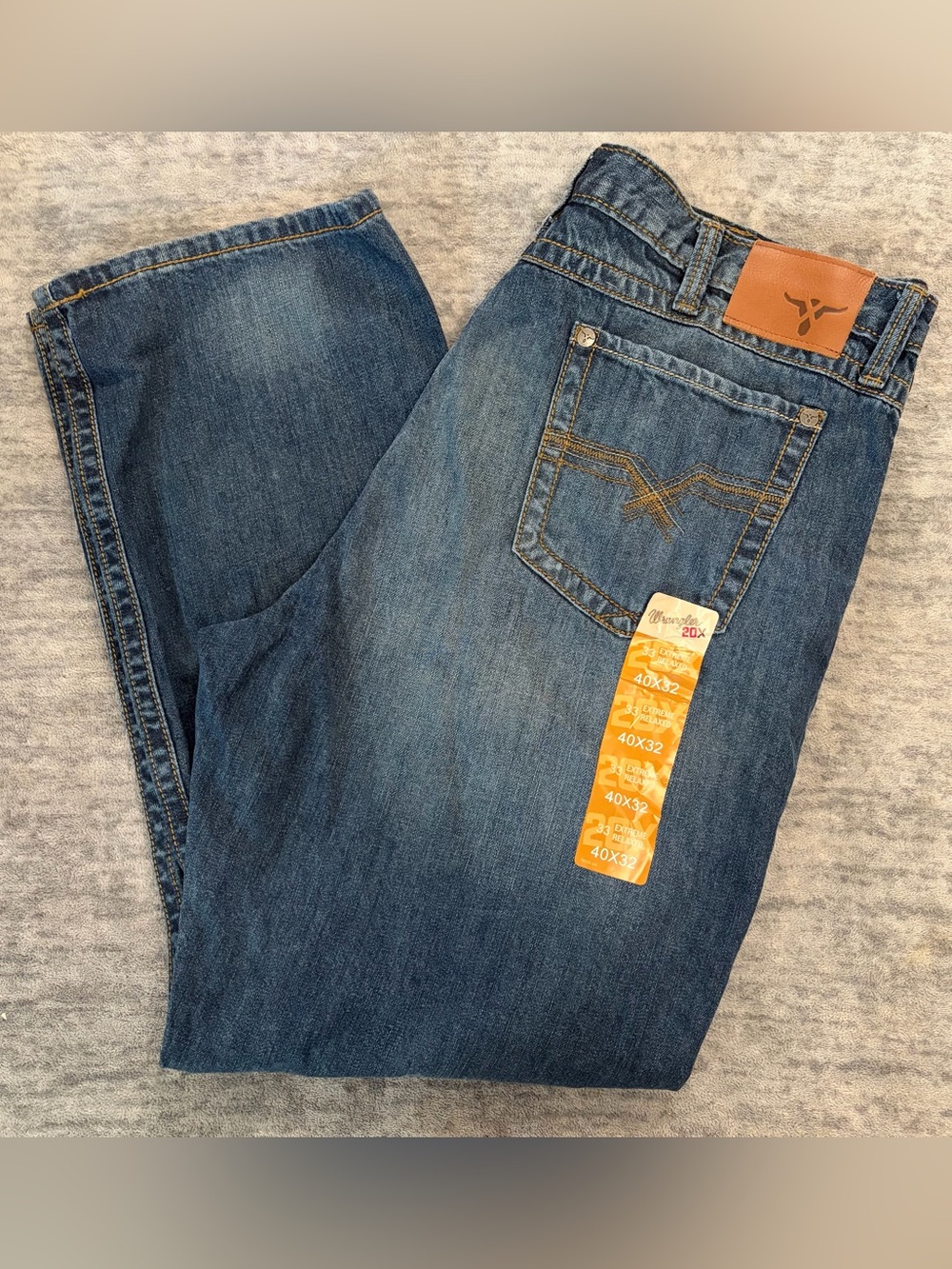 Wrangler 20X Men's No. 33 Extreme Relaxed Fit Blue Denim Jeans 40X32 NWT